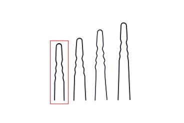 Lockennadeln, gewellt, schwarz, 40 mm, 45 Stück 