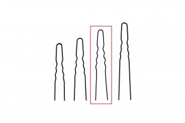 Lockennadeln, gewellt, schwarz, 50 mm, 45 Stück 