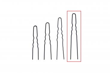 Lockennadeln, gewellt, schwarz, 60 mm, 45 Stück 