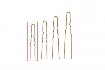 Lockennadeln, gewellt, gold, 40 mm, 24 Stück 