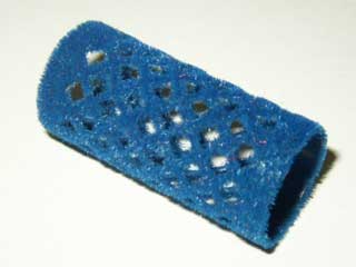 Flockwickler, kurz, 21 mm, blau, 12 Stück 