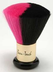 Nackenpinsel, Goldrand, klein, schw/pink .Haar 