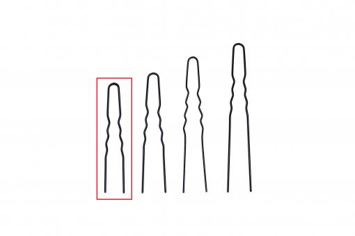 Lockennadeln, gewellt, schwarz, 40 mm, 45 Stück 