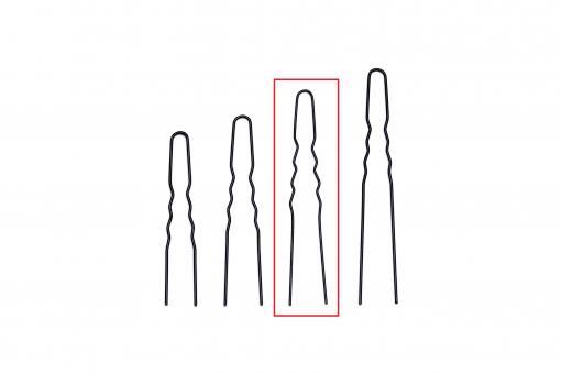 Lockennadeln, gewellt, schwarz, 50 mm, 45 Stück 