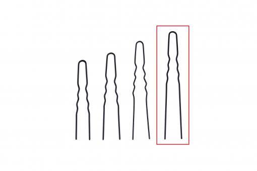 Lockennadeln, gewellt, schwarz, 60 mm, 45 Stück 