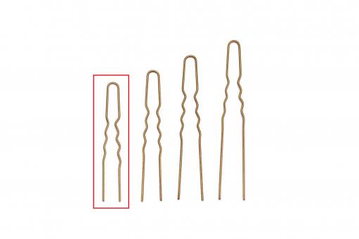 Lockennadeln, gewellt, gold, 40 mm, 24 Stück 