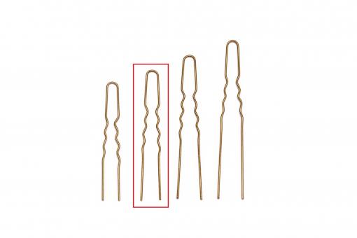 Lockennadeln, gewellt, gold, 45 mm, 24 Stück 