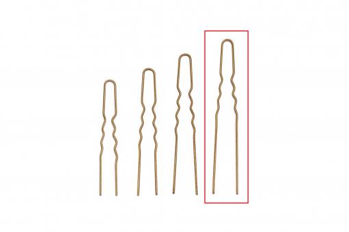 Lockennadeln, gewellt, gold, 60 mm, 24 Stück 