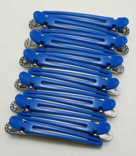 Abteilklammer, Alu/Plastik, blau, 12 Stück 
